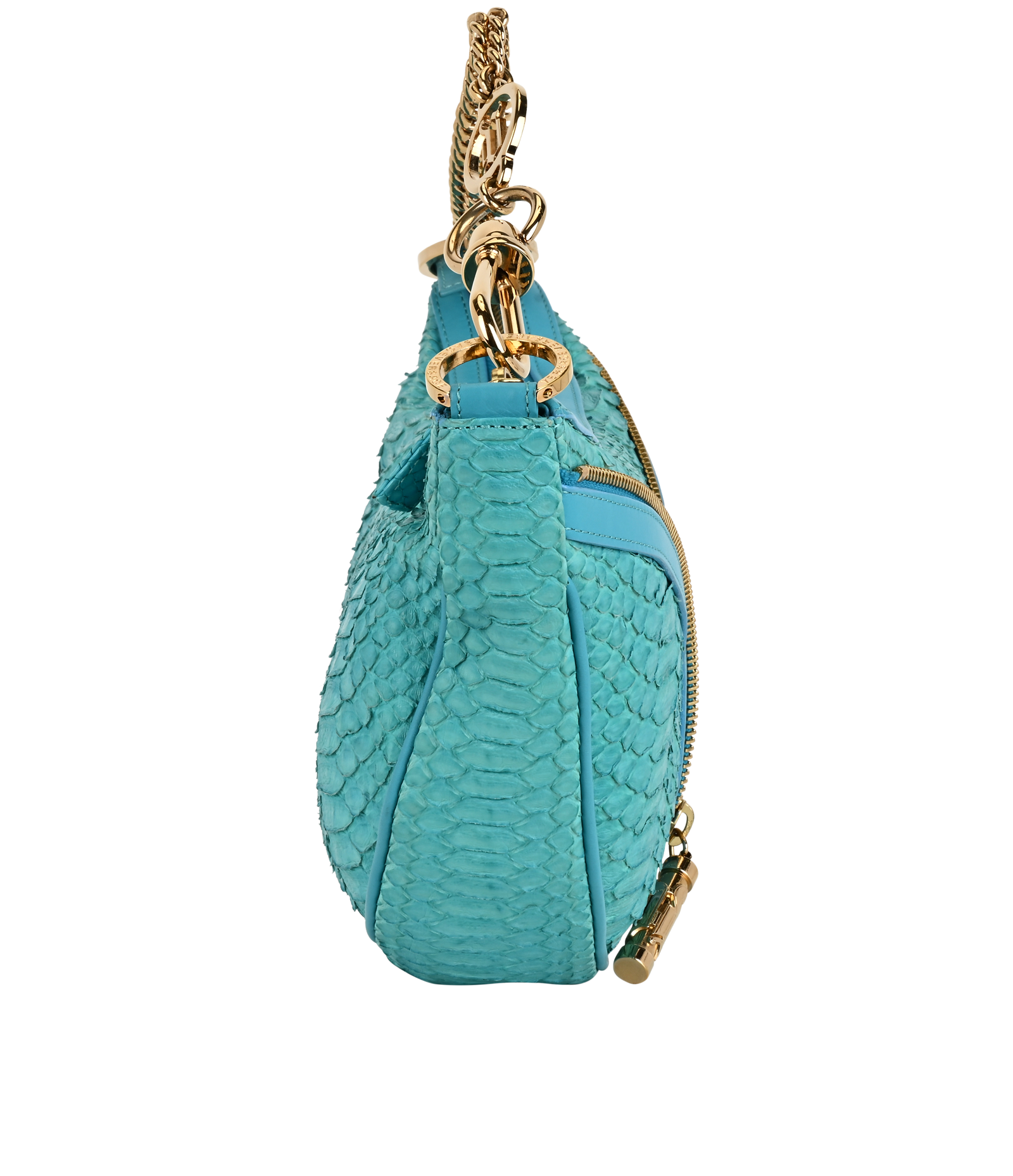 Vintage Zip Detail Hobo, &pound;350, Handbags, Blue, Python, Side view